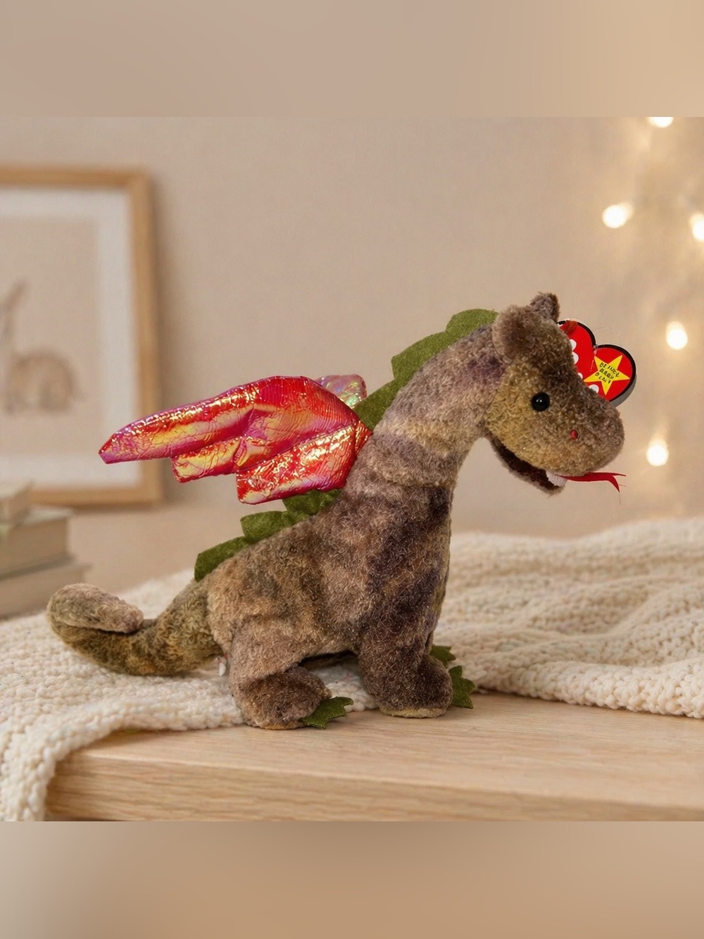 Scorch the Dragon, a retired Ty Beanie Baby July 31 1998 Error Tag